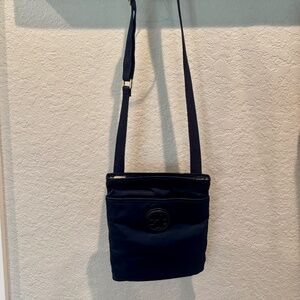 Tory Burch Ella Nylon Swingpack Crossbody Navy Purse Bag
